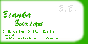 bianka burian business card